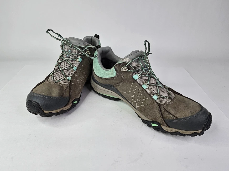 Oboz Womens 11 Sapphire Low Shoe Gray Nubuck Leather Lace Up Hiking Sneaker Hike - Image 3 of 4