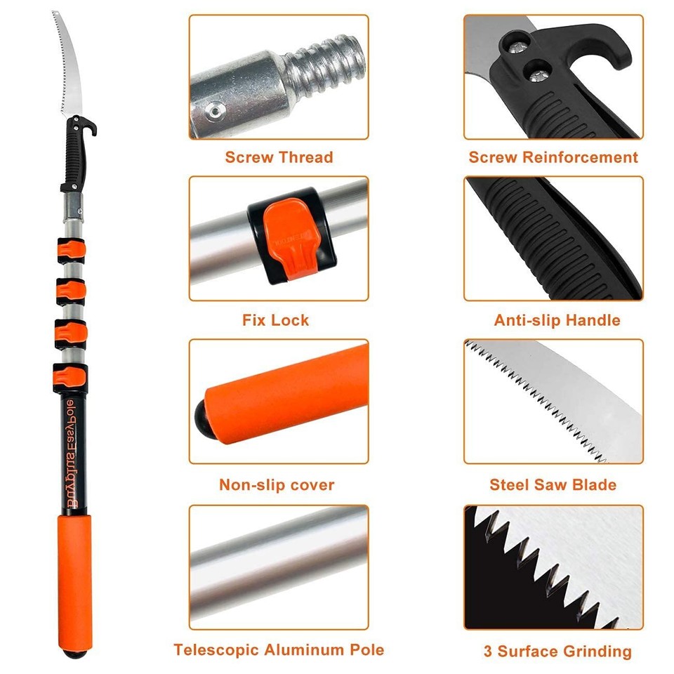 Buyplus Manual Pruning Pole Saw 12 Foot Hand Pruning Saw for Tree Trimming eBay