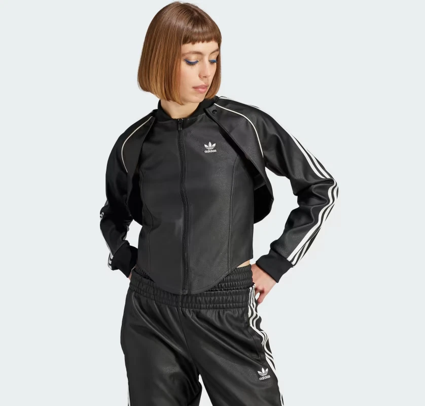 Adidas Originals Faux Leather SST Versatile Track Jacket for women IJ5021