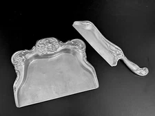 Vintage Art Nouveau Aluminum Table Crumb Catcher Silent Butler