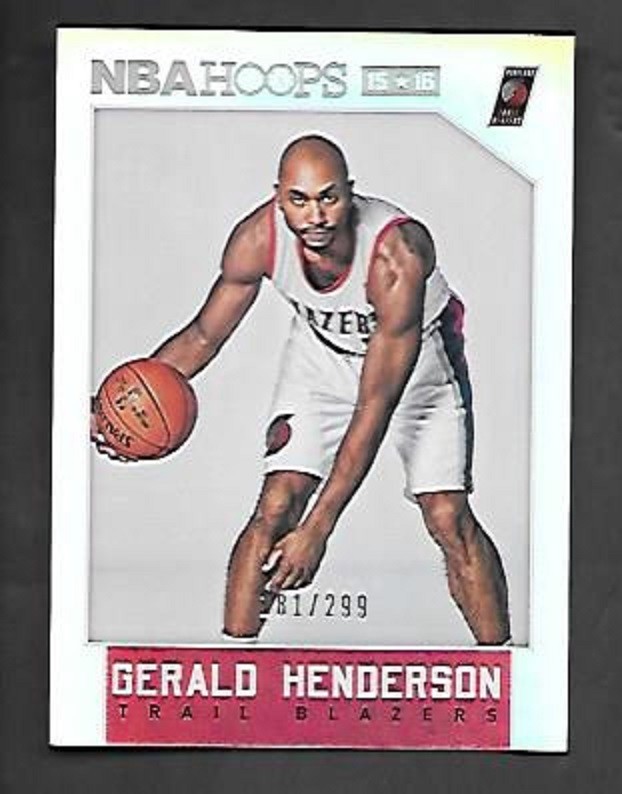 GERALD HENDERSON 2015-16 HOOPS SILVER #61 SERIAL #181/299 PORTLAND TRAILBLAZERS