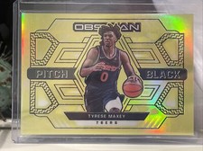 2021-22 Panini Obsidian Tyrese Maxey Pitch Black Yellow Flood 76ers #20
