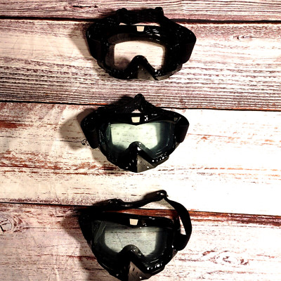 LOT of 3 Pairs Safety Goggles. Eye Protect, Small engine yard use, Bike Riding.