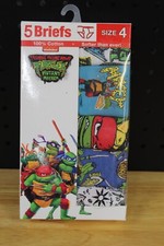 Teenage Mutant Ninja Turtles Boys Cotton Brief Underwear-5 Pk-Size 4-NEW IN BOX