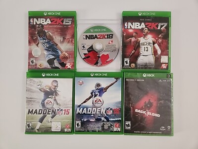 Xbox One Game Lot: Back 4 Blood, Madden NFL 15 & NFL 16, NBA 2K15, 2K17 & 2K18