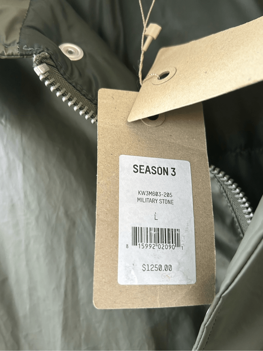 Yeezy season 3 Military Green Waxed Down Parka Jacket Mens Yeezy season 3 Military Green Waxed Down Parka Jacket Mens