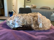 Large natural rock crystal quartz cluster rare smoky elestial 8.8 lb from Brazil