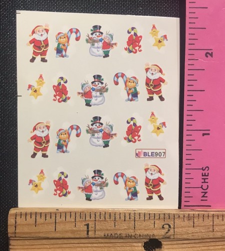 LOT of 2 SHEETS random HOLIDAY Christmas santa Waterslide Water Decal stickers - Picture 5 of 5
