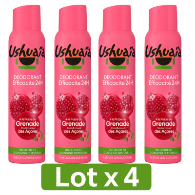 4er Set Ushuaïa Granada Des Acores Deodorants Langanhaltendes Parfum 4 x 200ml