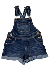 Jordache Girls Denim Overalls Jumper Shorts  Size 6-6X