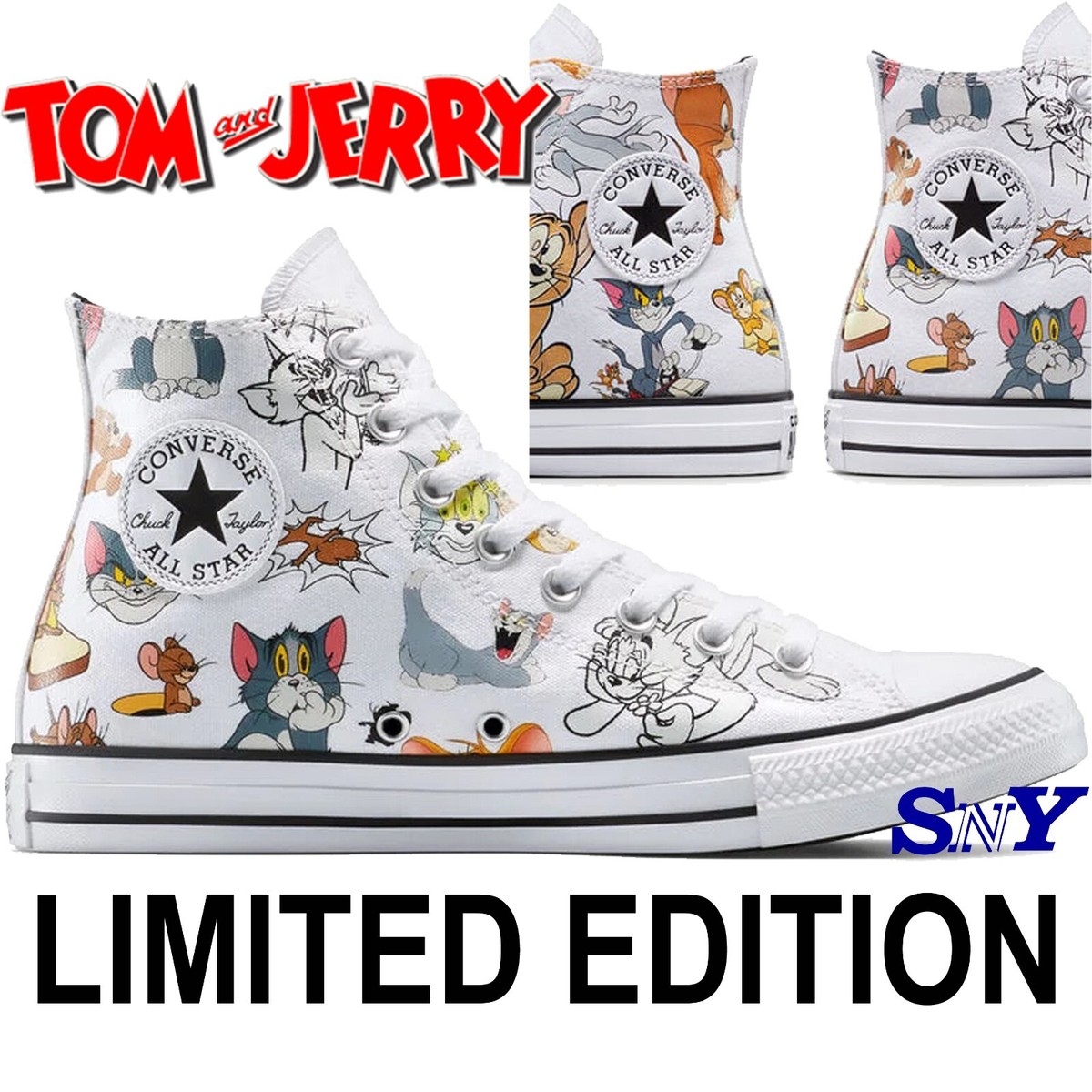 Converse Tom Jerry Sneakers Men\'s 11 Limited Ed 85th Anniversary Chuck Taylor Converse celebrates 85 years of Tom and Jerry with a limited  main image 3