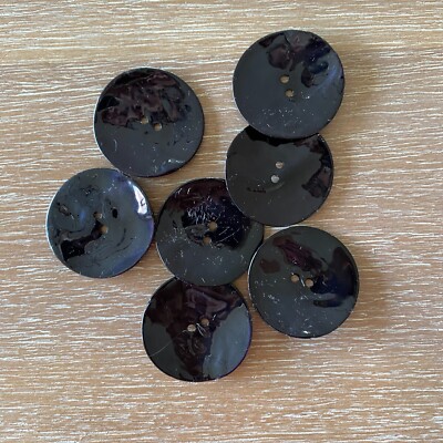Vintage Black Potato Chip Two-Hole Buttons 34mm