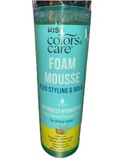 KISS Color Care Foam Mousse, FLEXIBLE Styling And Hold 8.7oz With Castor Oil