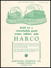 1929 Hartwell Hartley Rubber Malden Massachusetts Photos Shoe Factories Print Ad