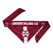 Mississippi State Bulldogs Dog Cat Bandana Two Sided Design Pet Sz:XL 22"-30"