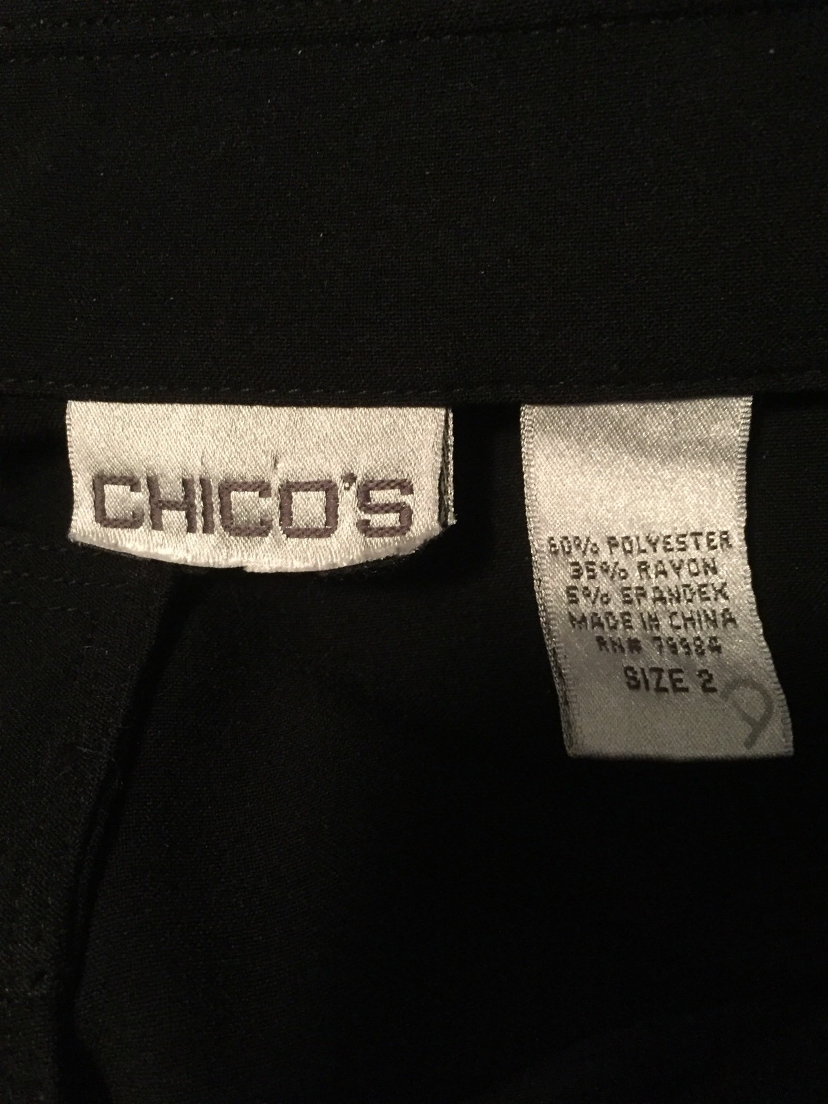 Chico's 2 Black Basic Jacket Silver Front Snaps U… - image 9