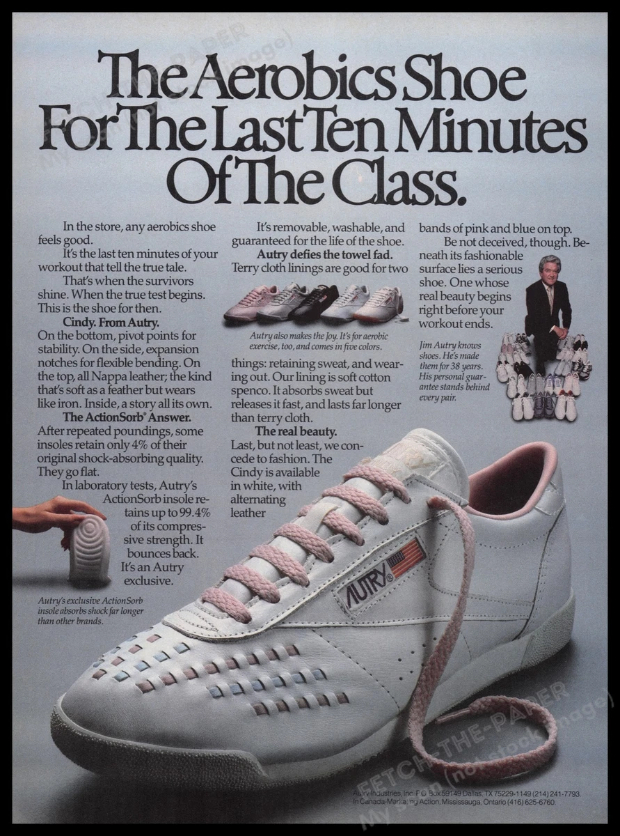 Autry Aerobic Shoes 1980s Print Advertisement Ad 1985 Class Workout