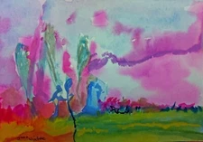  Art Free Shipping-original Painting imagination colorful  "Changing Planet" JW