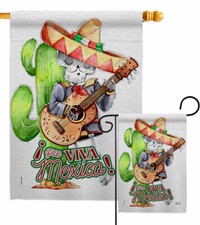 Que Viva Mexico Garden Flag Cinco de Mayo Summer Decorative Yard House Banner