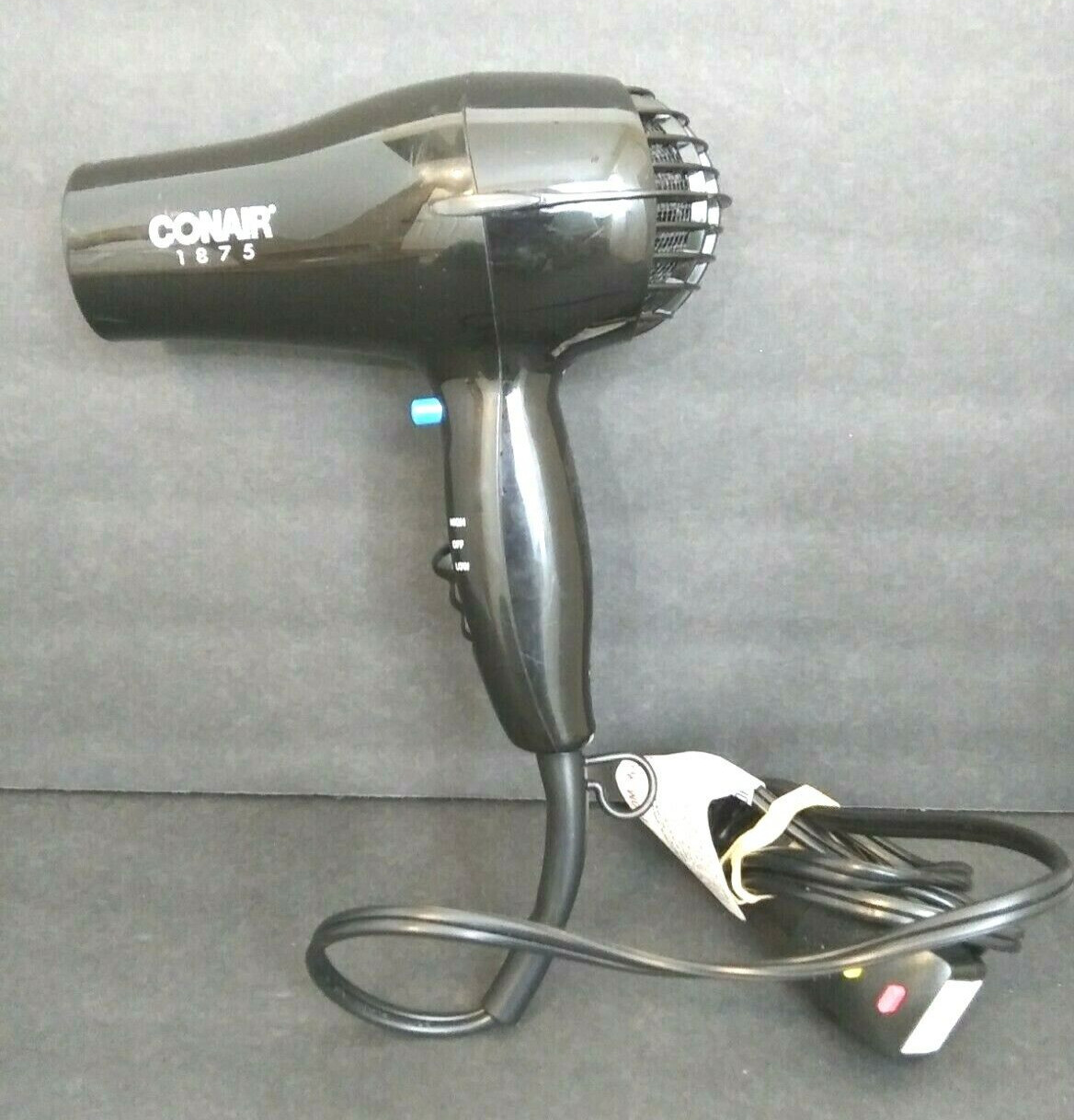 ConAir Hair Dryer Womens Mens Boys Girls Turbo Black 2 Settings 1875 Watts USED