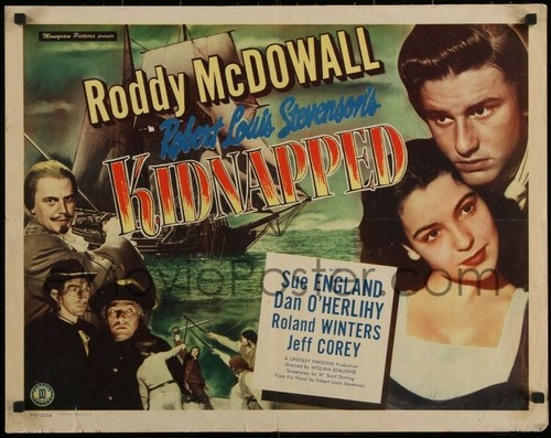 1948 ORIGINAL MOVIE POSTER - ULTRA RARE! - Roddy McDowall - KIDNAPPED