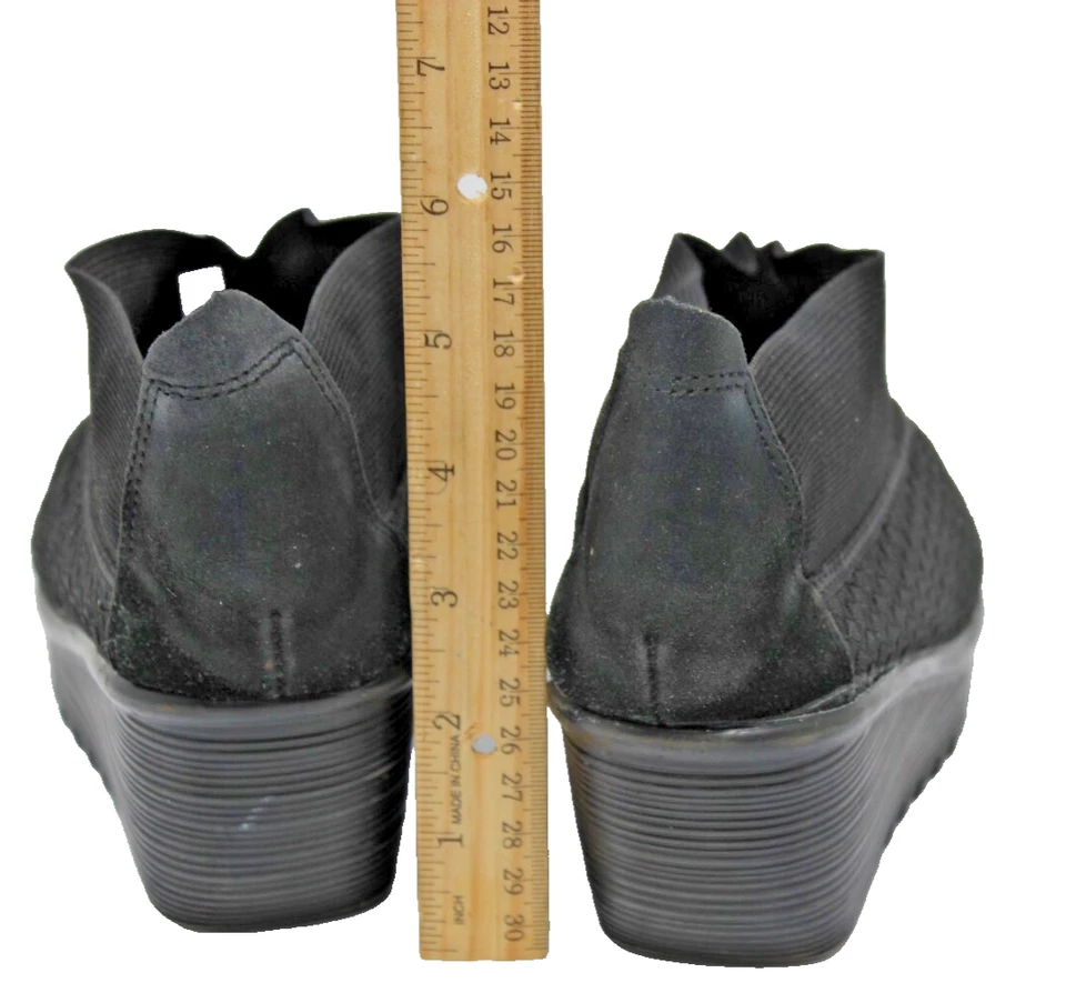 Zapatos de tacón BERNIE MEV Queen Peep Toe tejidos con cuña Mary Janes - negros 37 / 6,5 7 Foto 2 de 4