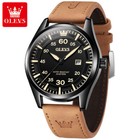 OLEVS Quartz Watch Waterproof Simple Fashion Men's Wristwatches Calendar Display