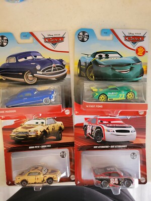 Mattel Disney Pixar Cars Lot Of 4(DonnaPitts,fast fong,doc Hudson,Dave alter)