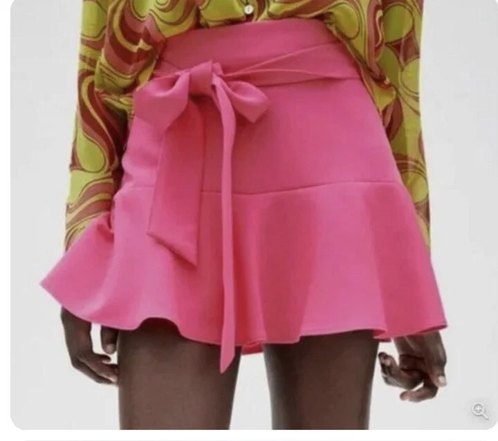 Pink ruffle skirt clearance zara