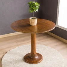 Medium Solid Oak Round Dining Table Tulip Leg, Large Dinner Table, Fast Shipping