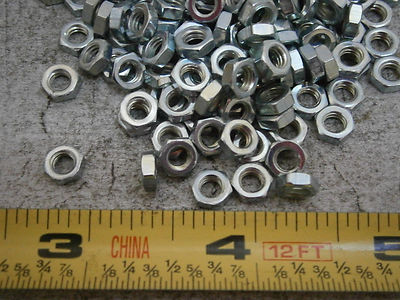 Hex Nuts 1/4'' Inch Diameter, #8/32 Threaded Steel Zinc Plated Lot of 100 #5928