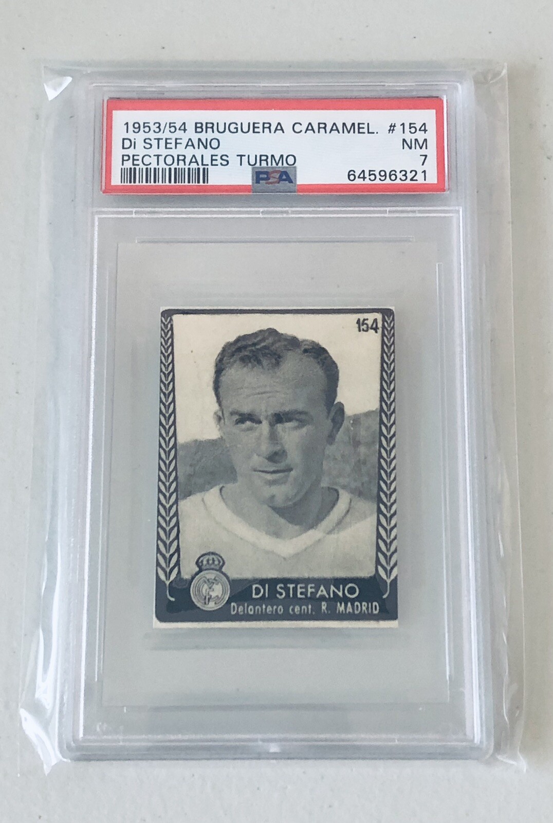 195354 Bruguera Caramel Turmo ALFREDO Di STEFANO 154 PSA 7 Pop 22 RC