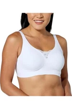 Rhonda Shear Invisible Edge Gel Bra w Lace Inset White