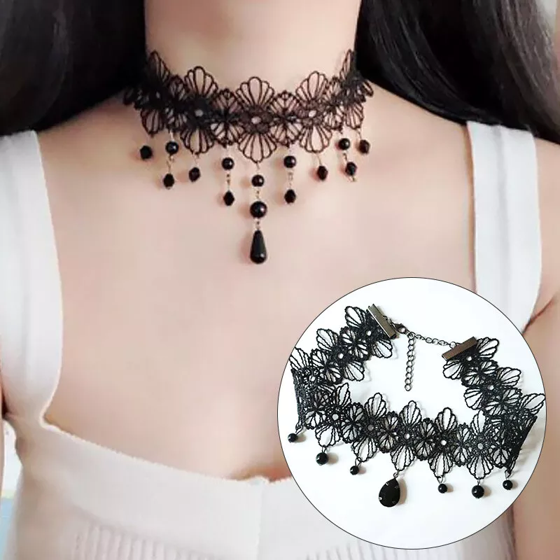 Women Lace Choker Necklace Chocker Collar Chain Pendant Jewelry Punk Gothic
