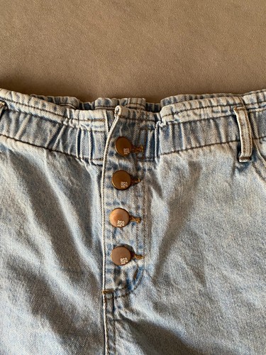 Girls size 16, faded blue denim shorts, paper bag style, RSQ brand - Picture 2 of 3