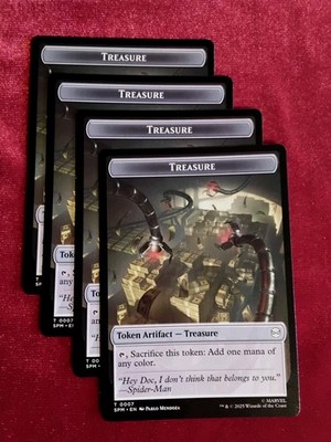 MTG (x4) Marvel: Spider-Man Double Token #7 Treasure : #3 Spider   Unplyd Mnt+
