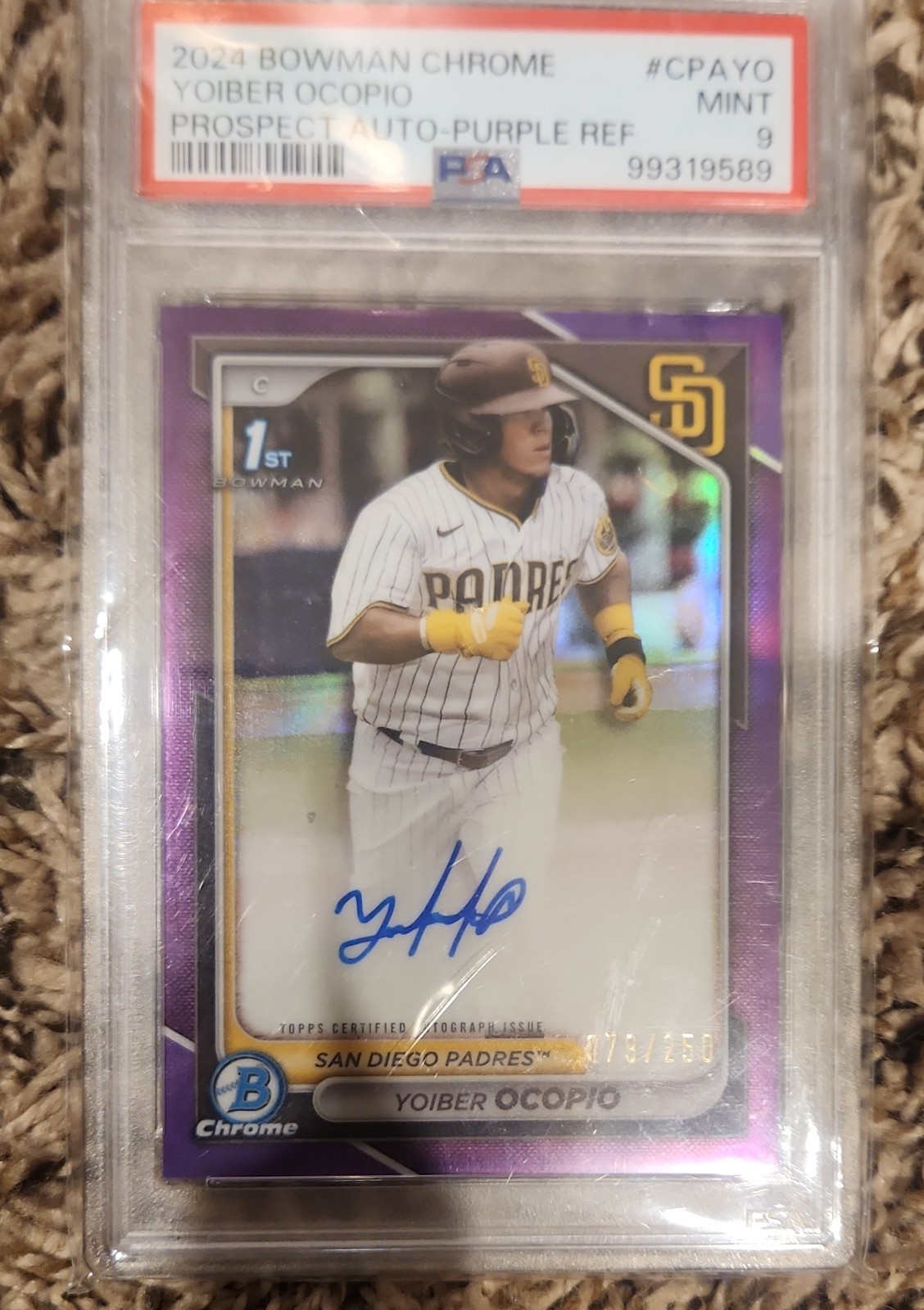 2024 Bowman Chrome - Prospect Autographs Yoiber Ocopio #CPA-YO Purple /250