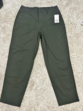 A New Day High Rise Straight Leg Stretch Pants, Women's 8 Regular, Green Solid