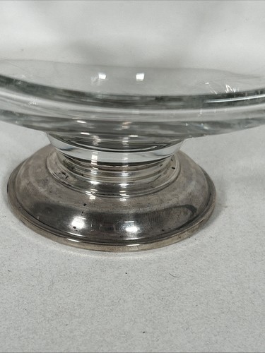 ANTIGUO PLATO CUENCO VIDRIO BASE PLATA ESTERLINA 6.75" Lote de 2 - Imagen 4 de 8
