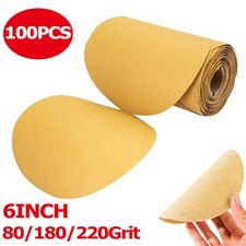 100PCS 6 inch Hook Loop Sanding Discs 80 180 220 Grit Sander Sandpaper PSA DA 6"