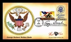 US COVER PRESIDENTIAL LIBRARIES GEORGE H W BUSH FDC COMBO PUGH HAND PAINTED