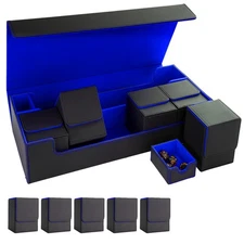 Tournament-Ready Card Case with 5 Commander Deck Boxes & Dice Tray, Magnetic ...