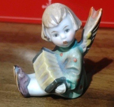 Goebel M.I. Hummel Sitting Angel Figurine With Accordion & Candleholder 2.25'' 