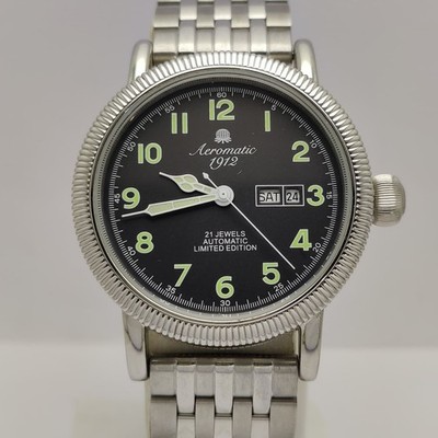 Aeromatic 1912 Automatic 21 Jewels Limited Edition Day/Date Vintage Men's Watch