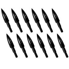 12pcs Archery Arrow Tips 100 Grain Field Tips 5/16 Inch Screw in Bullet Points