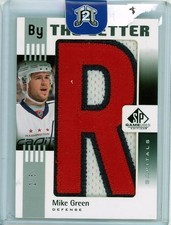 Mike Green 2011-12 Upper Deck SP Game Used By The Letter Patch 2/5