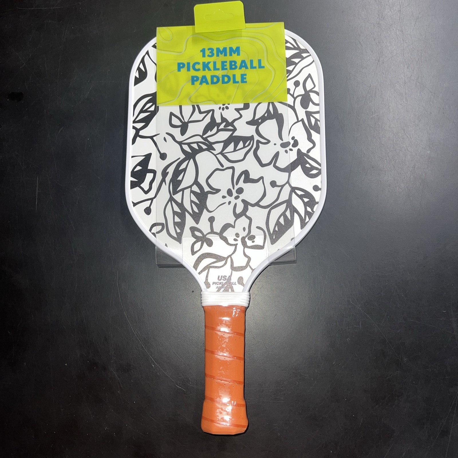 Floral Pickleball Paddle White Blue Striped USA Approved NEW