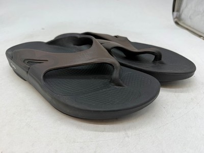 OOFOS OOriginal Thong Sandals Men's Brown Slip On Recovery Slippers - 11