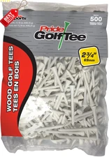 Golf Tees 2-3/4 Inch Deluxe Durable Wooden 500 Pack Bulk Biodegradable US