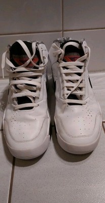 Nike Air Herren Sneaker Low Top EU 43 Weiß/Schwarz Schnürung Basketball